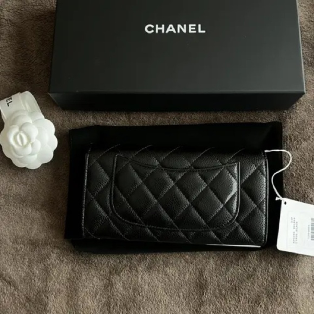 CHANEL - Classic Caviar Flap long Wallet NEW🔥wallet on chain crossbody bag⭐️ - Picture 6 of 12